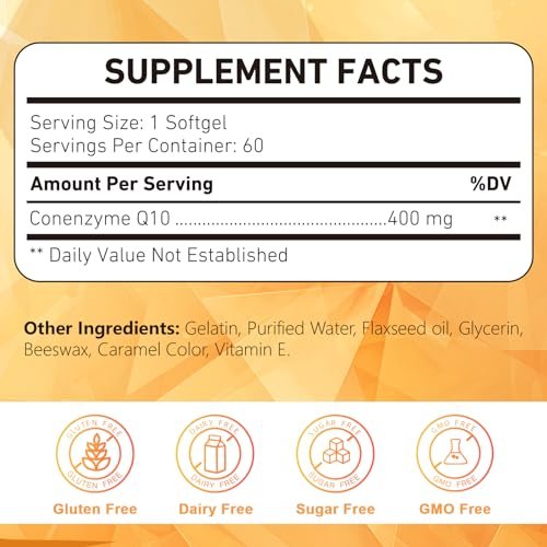 KFG CoQ10 400mg Weichkapseln – Coenzym Q10 für Herzgesundheit, Immunsystem & Zellenergie – Glutenfrei – 60 Kapseln
