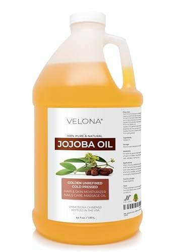 velona Jojoba Öl - 1,9 l | 100% rein und natürlich | Golden, unraffiniert, kaltgepresst, hexanfrei | Feuchtigkeitsspendend für Gesicht, Haare, Körper, Hautpflege, Dehnungsstreifen, Nagelhaut