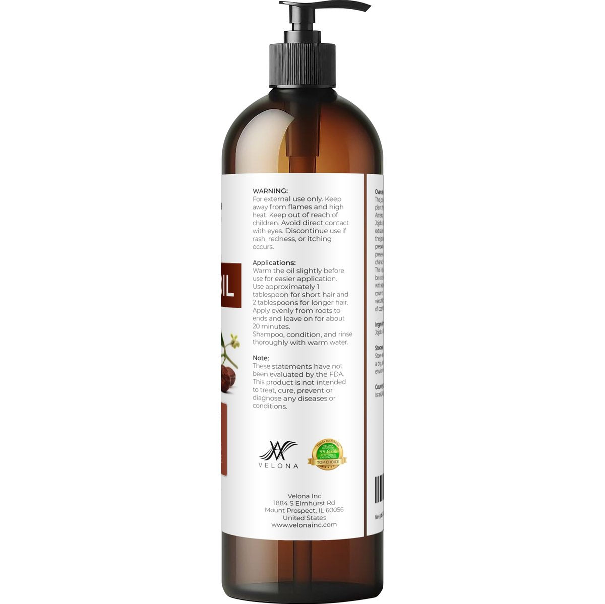 velona Jojobaöl – 250 ml (mit Pumpe) | 100% rein und natürlich | Golden, unraffiniert, kaltgepresst, hexanfrei | Feuchtigkeitsspendende Gesichts-, Haar-, Körper- und Hautpflege
