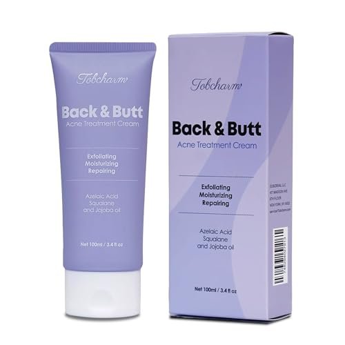 Butt Akne Behandlung Creme, Maximale Stärke Körpercreme für Rücken, Gesäß, Oberschenkel & Brust Akne Entfernung, Hautreinigungs Lotion für Männer & Frauen, Schäumender Reiniger für Bacne & Zystische Akne