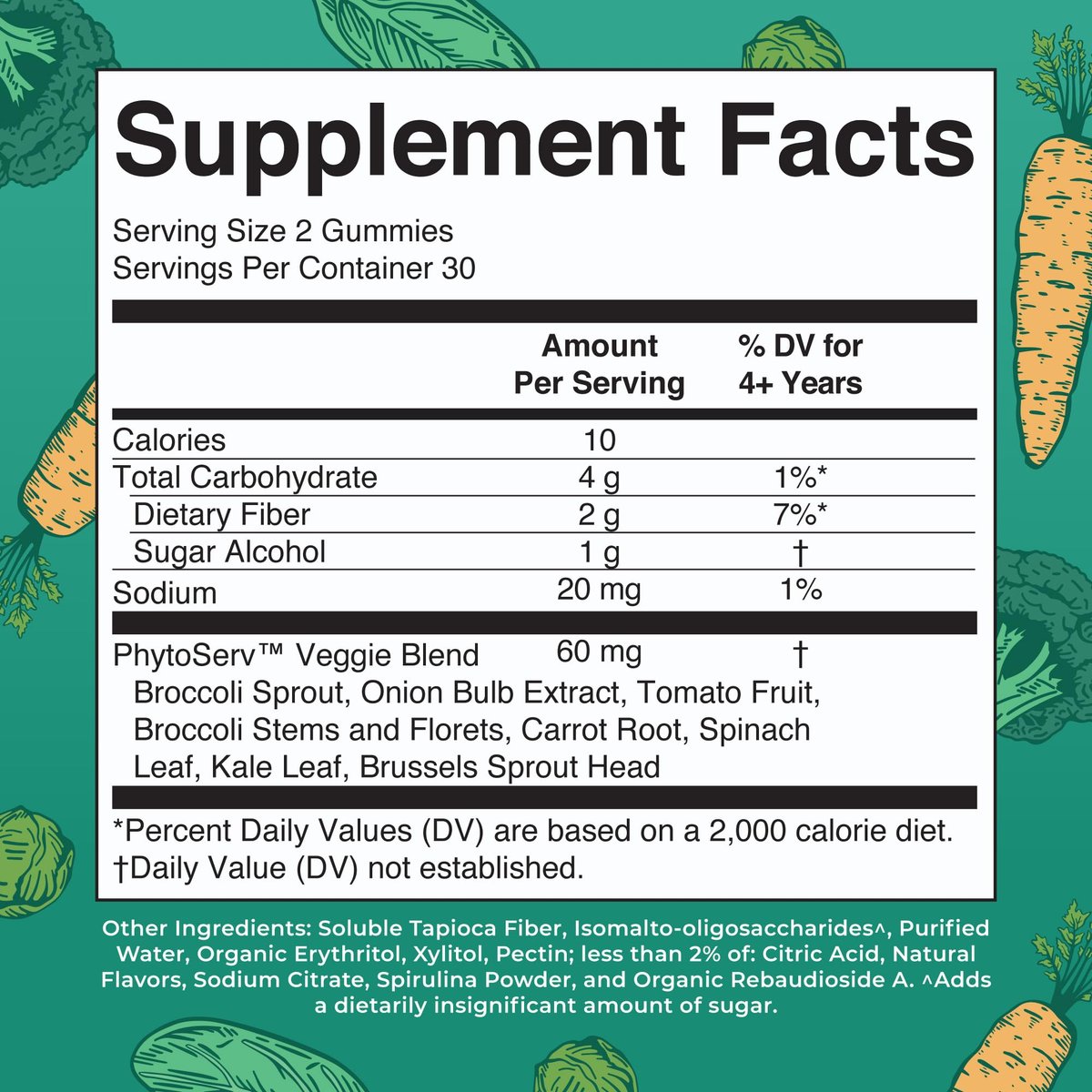 MaryRuth's Super Greens | Natürlich vorkommendes Quercetin | Spirulina | Brokkoliwurzel | Grünkohlblatt | Zuckerfreie Gummis für Erwachsene und Kinder ab 4 Jahren | 2g Ballaststoffe | Vegan | 60 Stück