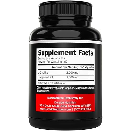 L-Arginin L-Citrullin Kapseln 3000mg (240 Kapseln) – Stickoxid Booster für Männer – Ausdauer, Leistung, Workout-Support – Glutenfrei, Nicht-GVO, Vegan