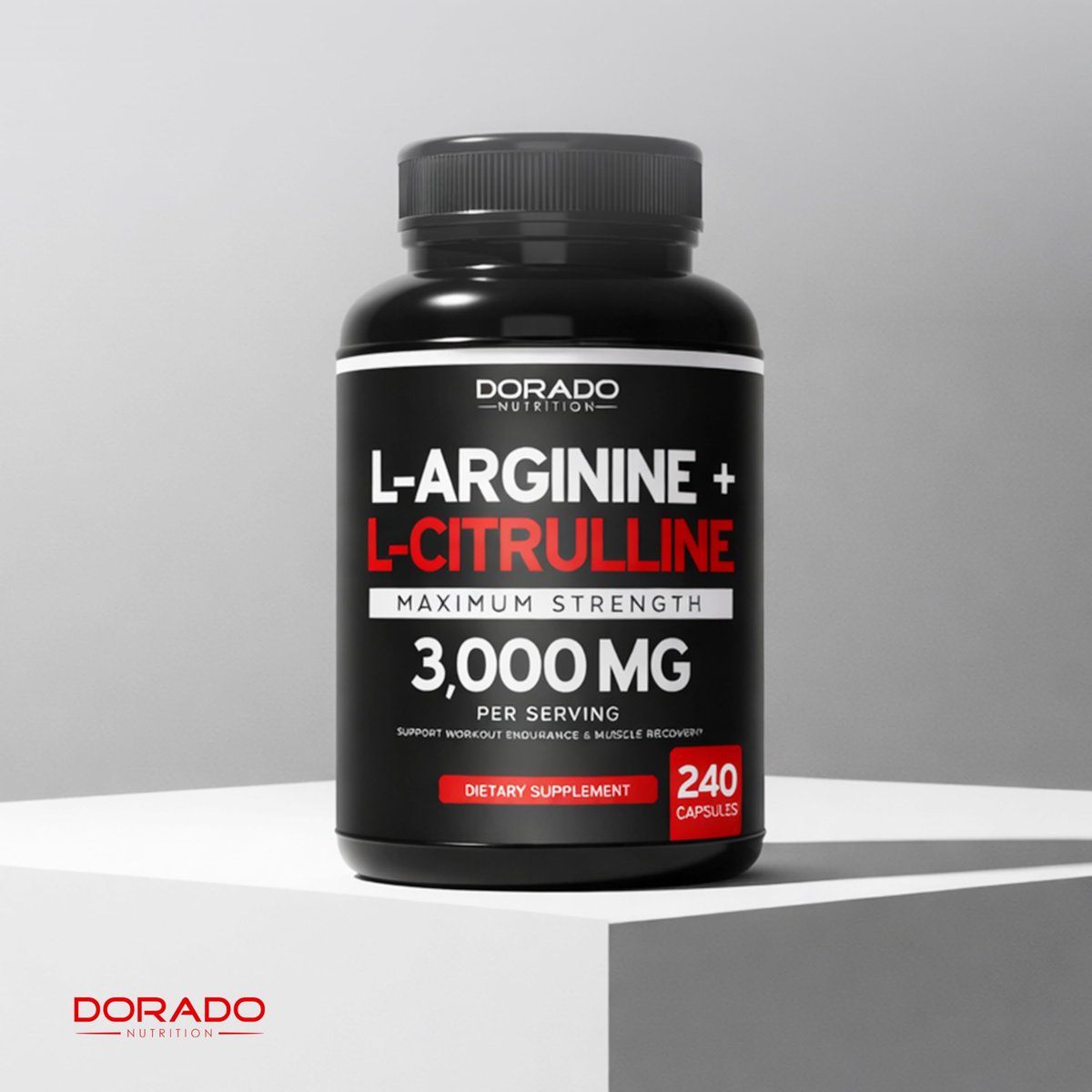L-Arginin L-Citrullin Kapseln 3000mg (240 Kapseln) – Stickoxid Booster für Männer – Ausdauer, Leistung, Workout-Support – Glutenfrei, Nicht-GVO, Vegan