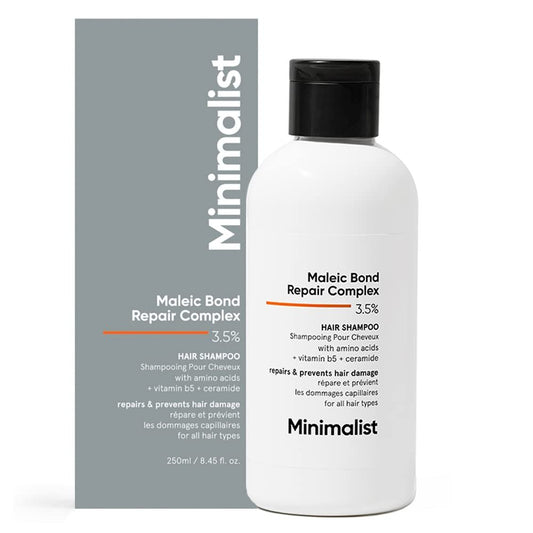 Minimalist Haar-Shampoo für geschädigtes & krauses Haar | Maleic Bond Repair Complex 3,5% | mit Arganöl, Ceramiden & Kokosöl | für Frauen & Männer | 250 ml