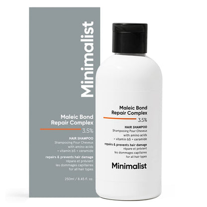 Minimalist Haar-Shampoo für geschädigtes & krauses Haar | Maleic Bond Repair Complex 3,5% | mit Arganöl, Ceramiden & Kokosöl | für Frauen & Männer | 250 ml