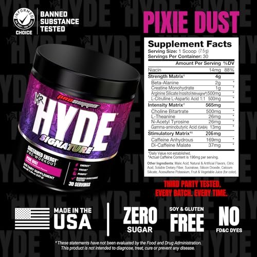 ProSupps Mr. Hyde Signature Pre-Workout Pulver mit Kreatin, Beta-Alanin & Koffein – Energie, Leistung & Ausdauer für Männer & Frauen (Pixie Dust, 30 Portionen)