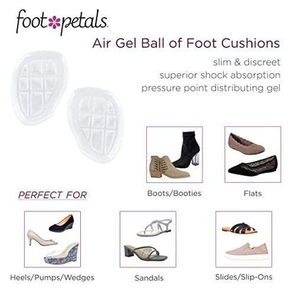 Foot Petals Ball-of-Foot Cushions, Metatarsal Pad, Air Gel, 1 Paar – Dauerhafter Komfort und Entlastung für hohe Schuhe