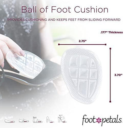 Foot Petals Ball-of-Foot Cushions, Metatarsal Pad, Air Gel, 1 Paar – Dauerhafter Komfort und Entlastung für hohe Schuhe