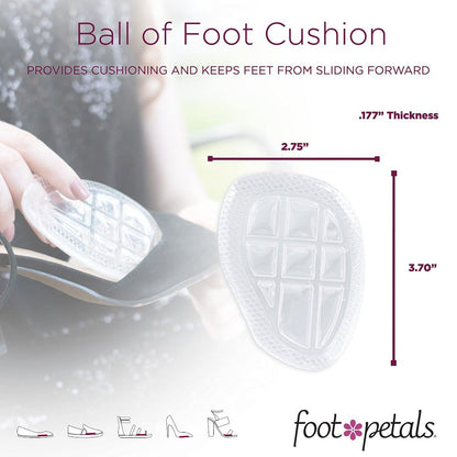 Foot Petals Ball-of-Foot Cushions, Metatarsal Pad, Air Gel, 1 Paar – Dauerhafter Komfort und Entlastung für hohe Schuhe