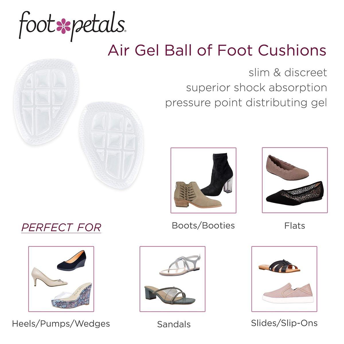 Foot Petals Ball-of-Foot Cushions, Metatarsal Pad, Air Gel, 1 Paar – Dauerhafter Komfort und Entlastung für hohe Schuhe