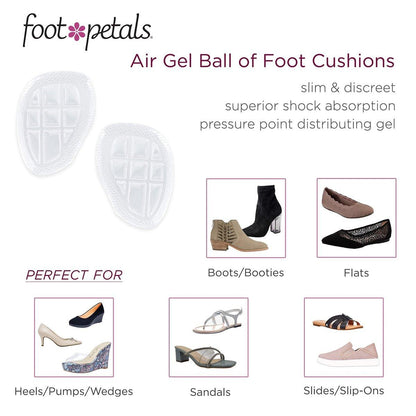 Foot Petals Ball-of-Foot Cushions, Metatarsal Pad, Air Gel, 1 Paar – Dauerhafter Komfort und Entlastung für hohe Schuhe