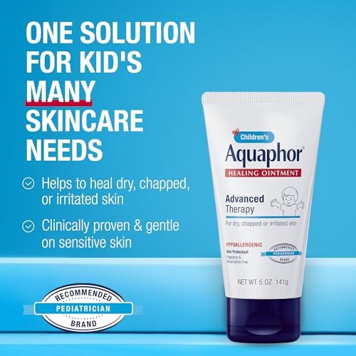 Aquaphor Children's Advanced Therapy Healing Ointment – 5 oz Tube mit 41% Petrolatum, Hautschutzsalbe für kleine Wunden, rissige Haut und Lippen