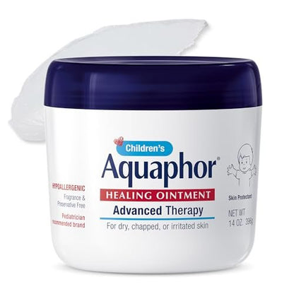 Aquaphor Children's Advanced Therapy Healing Ointment – 41% Petrolatum Hautschutzsalbe für die Wundversorgung bei kleinen Verletzungen, spröder oder rissiger Haut und Lippen, 397 g (14 Unzen) Glas