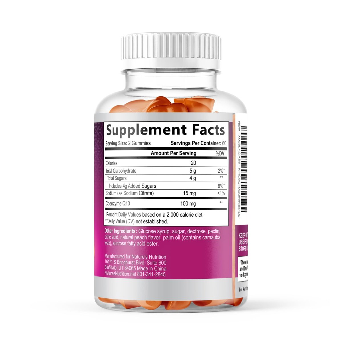 CoQ10 Gummis – Coenzym Q10 100 mg pro Portion – 3-fache Stärke, hohe Absorption, Antioxidans-Ergänzung für Herzgesundheit & Energieproduktion – 120 Gummis