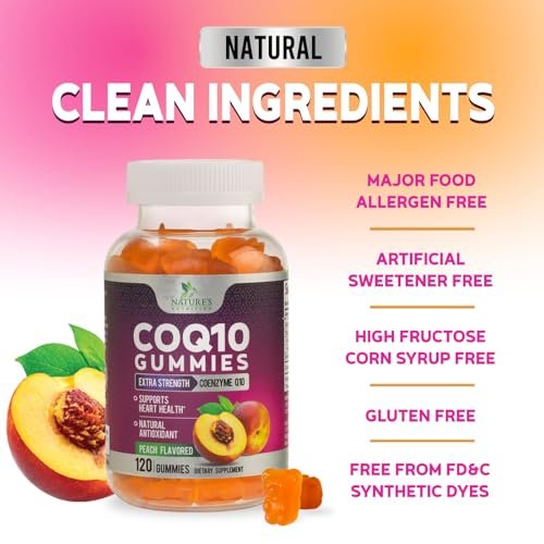 CoQ10 Gummis – Coenzym Q10 100 mg pro Portion – 3-fache Stärke, hohe Absorption, Antioxidans-Ergänzung für Herzgesundheit & Energieproduktion – 120 Gummis