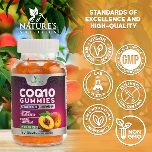 CoQ10 Gummis – Coenzym Q10 100 mg pro Portion – 3-fache Stärke, hohe Absorption, Antioxidans-Ergänzung für Herzgesundheit & Energieproduktion – 120 Gummis