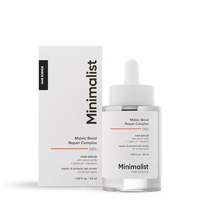 Minimalist Haar-Serum zur Stärkung & Reparatur von geschädigtem Haar | Patent angemeldete Formel | Maleic Bond Repair Complex 0,5% | Mit Aminosäuren, Arganöl & Squalan | Für Frauen & Männer | 1,7 Fl Oz / 50 ml