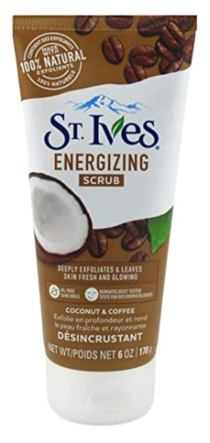 St. Ives Kokosnuss & Kaffee Energizing Scrub 6 Unzen – Natürliches Peeling für strahlende Haut