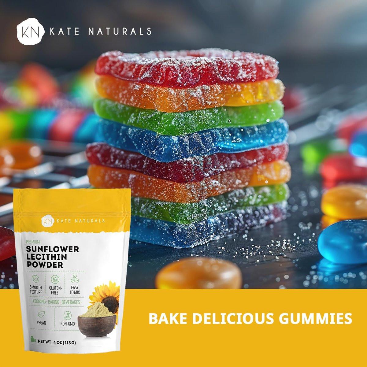 Kate Naturals Sonnenblumenlecithin Pulver – 113 g, Nicht-GVO, ideal zum Backen, für Gummibärchen und Kochen – Alternative zu Sojalecithin