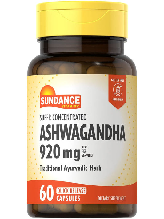 Sundance Ashwagandha | 60 Kapseln | Hochkonzentriert | Traditionelles ayurvedisches Kraut | Nicht-GMO, glutenfrei