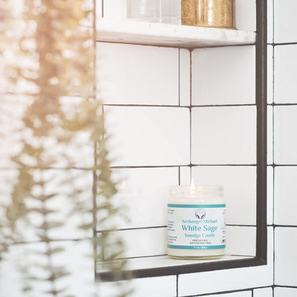 Heal The Masses Weißer Salbei Kerze zur Reinigung von Haus und Chakren | Energie-Reinigungs-Smudge-Kerze | Natürliche Aromatherapie-Kerze | Salbei zur Reinigung negativer Energie (198 g) (Weißer Salbei)