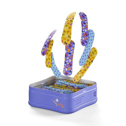 Welly Pflaster | Flexible Stoffpflaster Bravery Badges | Bunte und lustige Erste-Hilfe-Dose mit Hundemotiven | 48 Stück