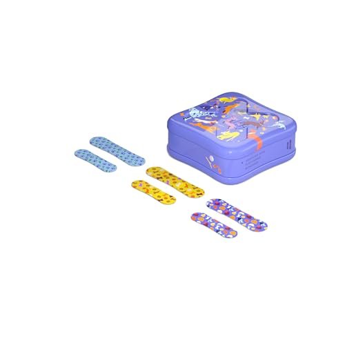 Welly Pflaster | Flexible Stoffpflaster Bravery Badges | Bunte und lustige Erste-Hilfe-Dose mit Hundemotiven | 48 Stück