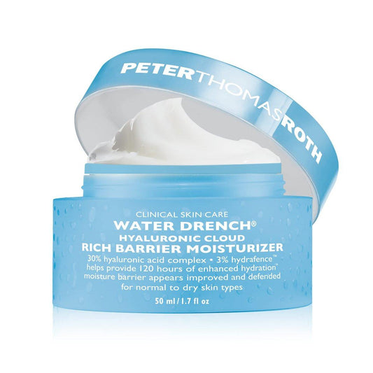 Peter Thomas Roth | Water Drench® Hyaluronic Cloud Rich Barrier Moisturizer | Hyaluronsäure-Barrierecreme für trockene Haut, Duftfrei