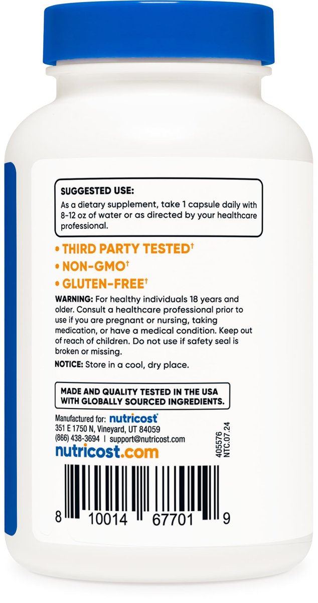 Nutricost Kaliumcitrat 99 mg, 240 Kapseln - Glutenfrei, Nicht-GMO