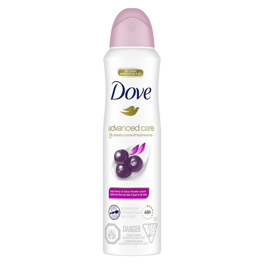 Dove Advanced Care Acai Berry & Lotus Flower Antiperspirant Trockenspray, 3,8 Unzen (1er Pack)