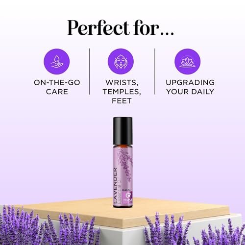 Lavendel Roll-On Ätherisches Öl – Beruhigendes Aromatherapieöl für Schlaf, Kopfschmerzen und Entspannung – Natürliches, vorverdünntes Schlaföl für die nächtliche Entspannung mit Lavendelöl für die Haut, 2er-Pack