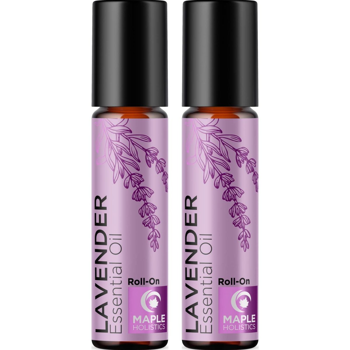 Lavendel Roll-On Ätherisches Öl – Beruhigendes Aromatherapieöl für Schlaf, Kopfschmerzen und Entspannung – Natürliches, vorverdünntes Schlaföl für die nächtliche Entspannung mit Lavendelöl für die Haut, 2er-Pack