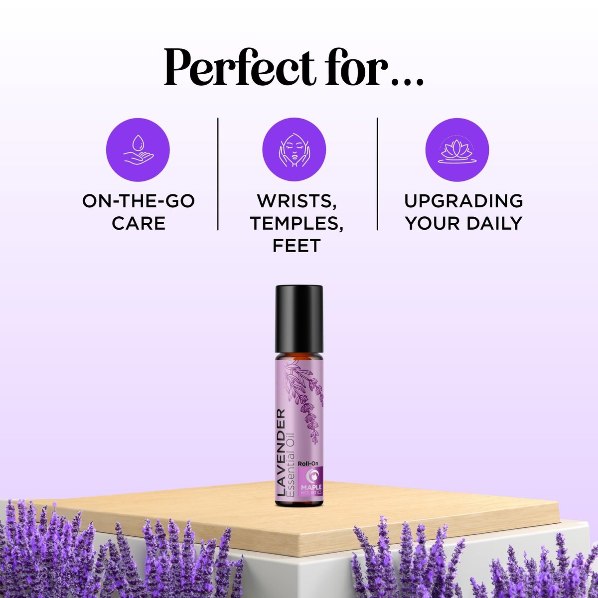 Lavendel Roll-On Ätherisches Öl – Beruhigendes Aromatherapieöl für Schlaf, Kopfschmerzen und Entspannung – Natürliches, vorverdünntes Schlaföl für die nächtliche Entspannung mit Lavendelöl für die Haut, 2er-Pack