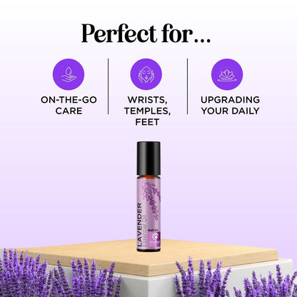 Lavendel Roll-On Ätherisches Öl – Beruhigendes Aromatherapieöl für Schlaf, Kopfschmerzen und Entspannung – Natürliches, vorverdünntes Schlaföl für die nächtliche Entspannung mit Lavendelöl für die Haut, 2er-Pack