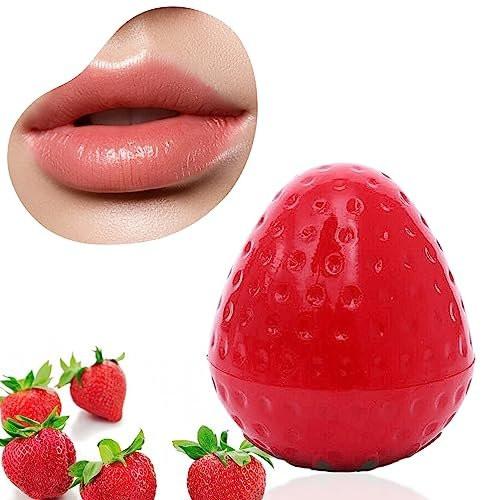 24 Stücke Erdbeer-Lippenbalsam – Niedlich geformter, langanhaltend feuchtigkeitsspendender Lippenbalsam für Frauen und Mädchen