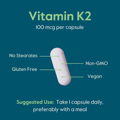 BESTVITE Vitamin K2 100 mcg als MK-7 mit patentiertem K2VITAL (120 vegane Kapseln) – ohne Stearate, vegan, nicht gentechnisch verändert, glutenfrei