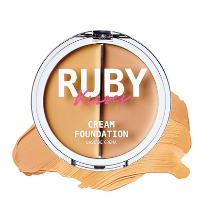 Ruby Kisses 3D Face Creator Cream Foundation & Concealer, 12 Stunden lang anhaltend, mittlere bis hohe Deckkraft, nicht fettend, ideal für Make-up & Contour-Palette (Stufe 3)