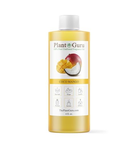 Coco Mango Duftöl 118 ml – Duftöl für DIY Seifenherstellung, Kerzen, Badebomben, Body Butters – Ideal für Aromatherapie-Diffuser, Duftlampen und -wärmer – Perfekt für Lotionen und Cremes
