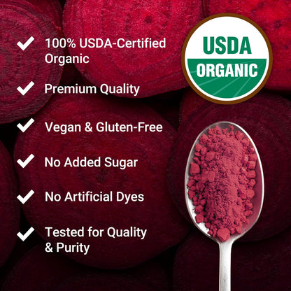 Force Factor Total Beets Bio-Rote-Bete-Pulver – Bio-Superfood für tägliche Nährstoffe, vegan, glutenfrei, ungesüßt, 90 Portionen