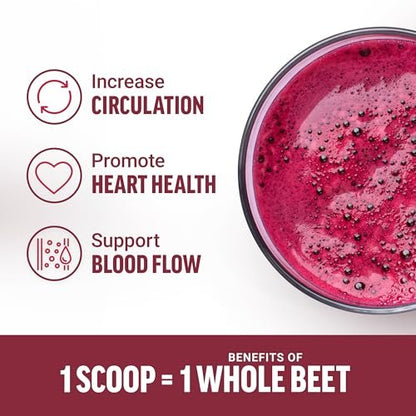 Force Factor Total Beets Bio-Rote-Bete-Pulver – Bio-Superfood für tägliche Nährstoffe, vegan, glutenfrei, ungesüßt, 90 Portionen
