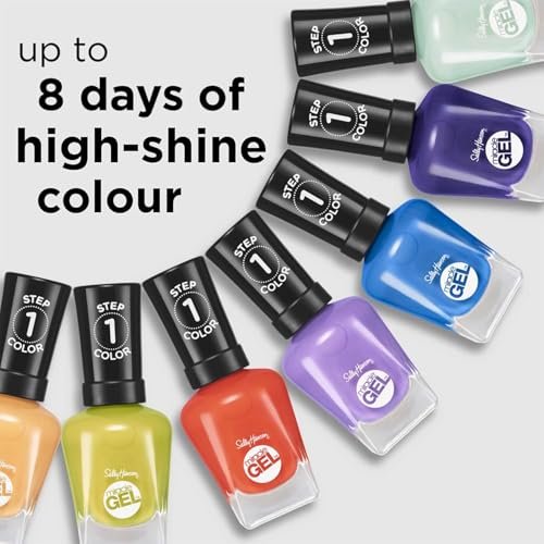 Sally Hansen Miracle Gel Keith Haring Nagellack – Salonqualität, Gel-Like Formel, Zweischritt-System, Keine UV-Lampe nötig, Lang anhaltend – 919 Contempor-airy | Cyanblau