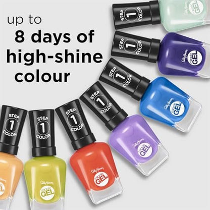 Sally Hansen Miracle Gel Keith Haring Nagellack – Salonqualität, Gel-Like Formel, Zweischritt-System, Keine UV-Lampe nötig, Lang anhaltend – 919 Contempor-airy | Cyanblau