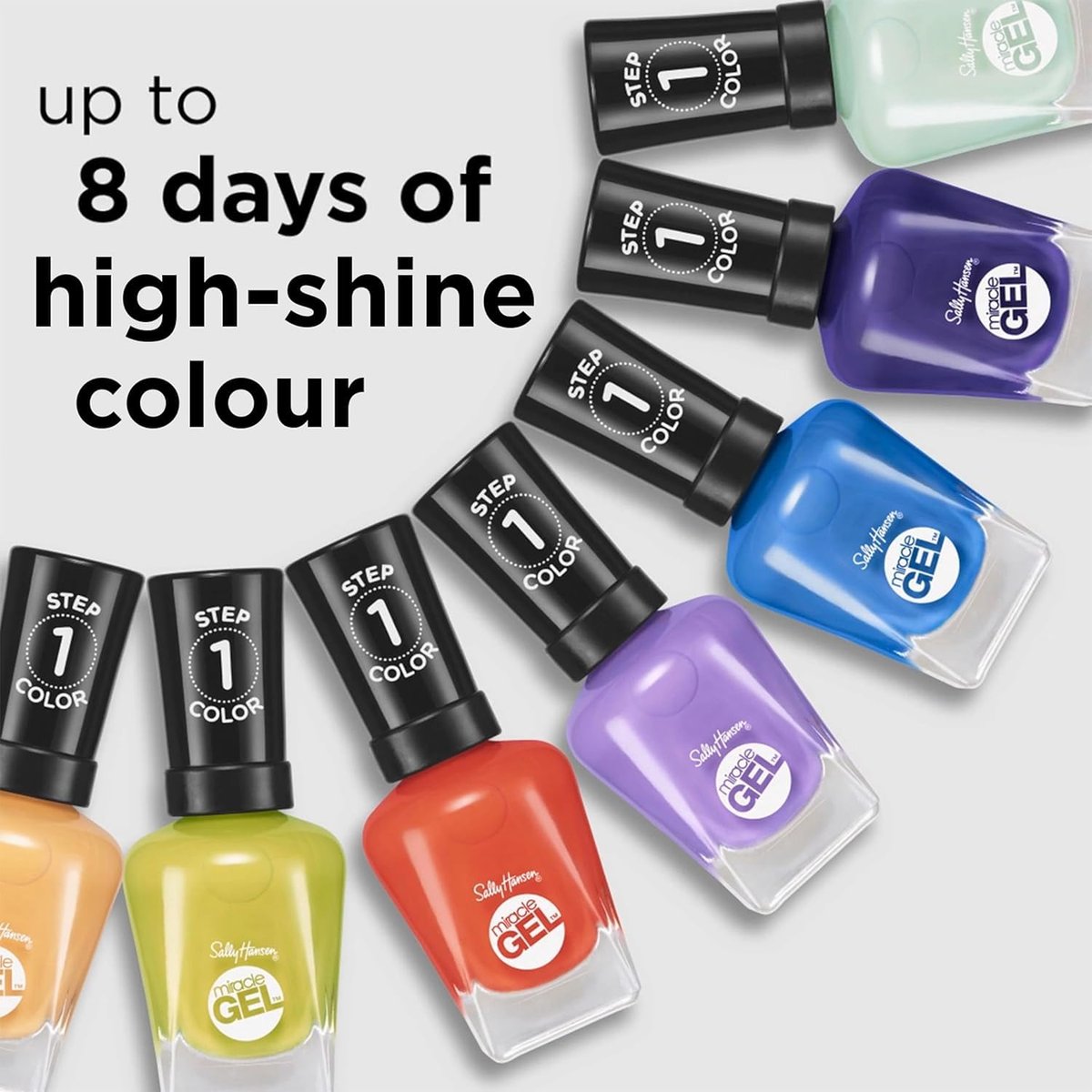 Sally Hansen Miracle Gel Keith Haring Nagellack - Salonqualität, Gel-ähnliche Formel, Zweischritt-System, kein UV-Licht nötig, langanhaltend, deckend, glänzend, 918 Blanc Canvas, Weißer Nagellack