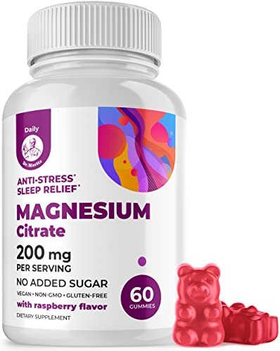 DR. MORITZ Magnesiumcitrat Gummies für Erwachsene - Zuckerfreie Calm Magnesium Gummies - Unterstützt eine gesunde Stressreaktion - Himbeergeschmack - Nicht-GVO, 200 mg (60 Stück)