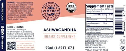 Vimergy Bio Ashwagandha Flüssigextrakt – 27 Portionen (2 ml pro Portion) – 220 mg Extrakt pro Portion – Stressadaptogen, Kognitive & Schlafunterstützung – Alkoholfrei, Nicht-GVO (55 ml)