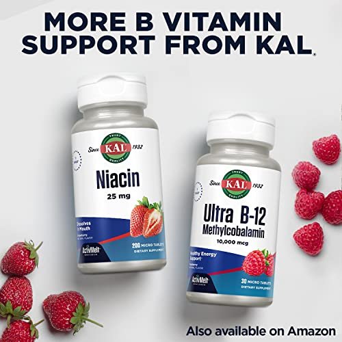 KAL Vitamin B12 Methylcobalamin 1000mcg – Schnell lösliche Mikrotabletten für Energie, Nerven & Blutbildung, 120 Stück, Himbeergeschmack