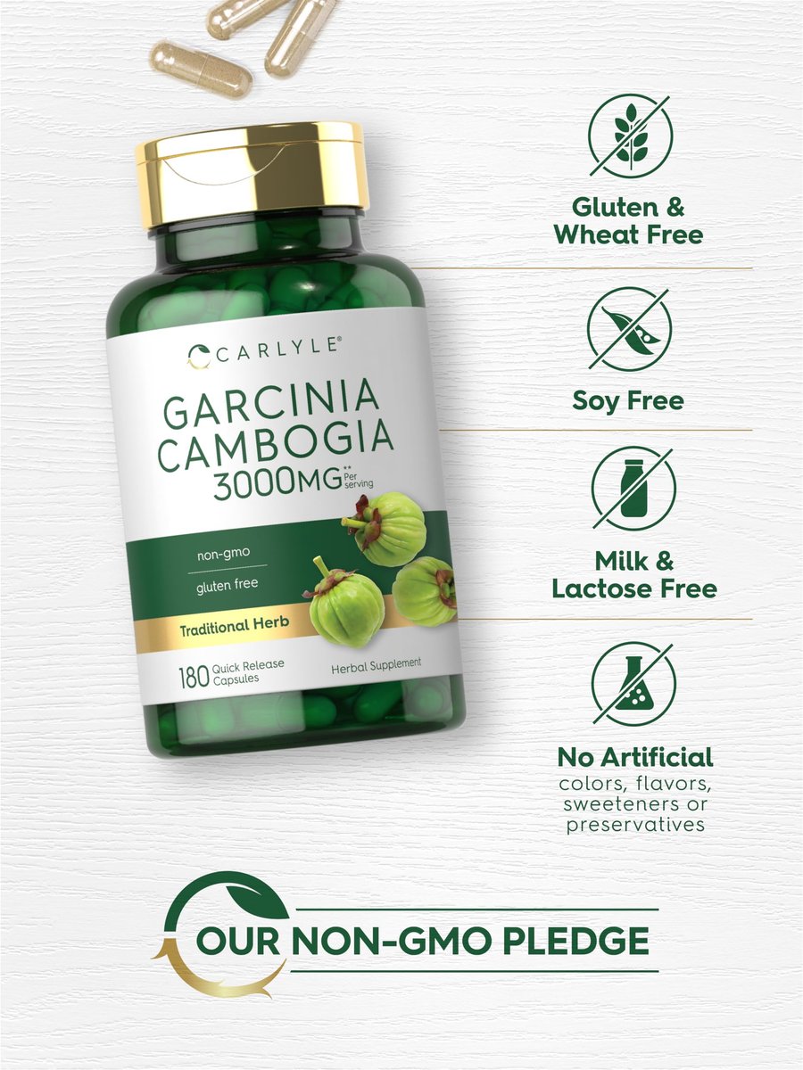 Carlyle Garcinia Cambogia Extrakt | 180 Kapseln | Non-GMO, Glutenfrei
