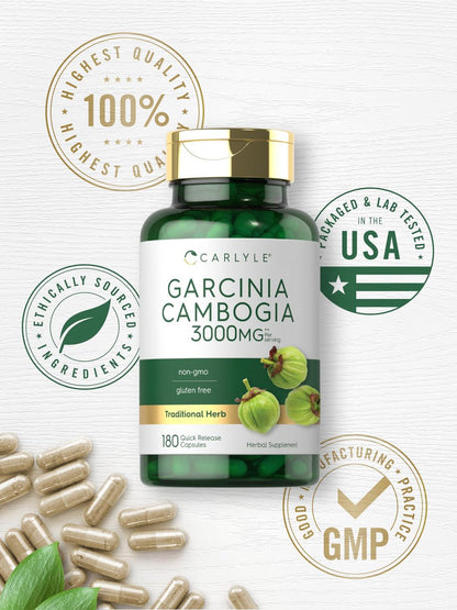Carlyle Garcinia Cambogia Extrakt | 180 Kapseln | Non-GMO, Glutenfrei