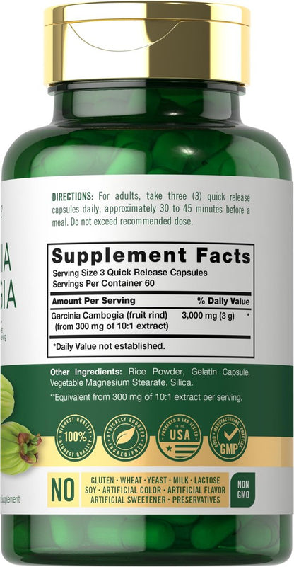 Carlyle Garcinia Cambogia Extrakt | 180 Kapseln | Non-GMO, Glutenfrei
