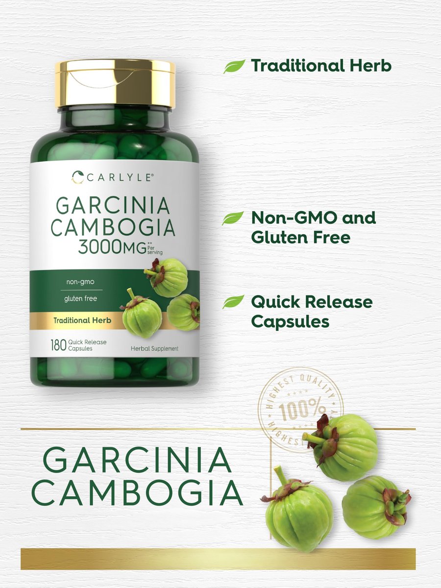 Carlyle Garcinia Cambogia Extrakt | 180 Kapseln | Non-GMO, Glutenfrei
